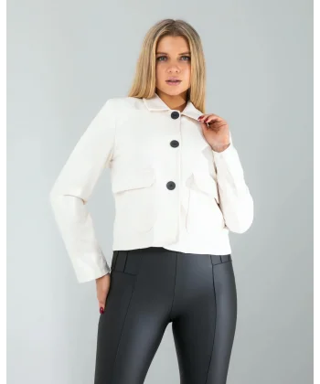 Beyaz Süet Ceket