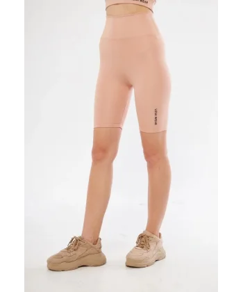 Biker porcu Şort  Bej