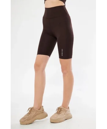 Biker porcu Şort  Kahve
