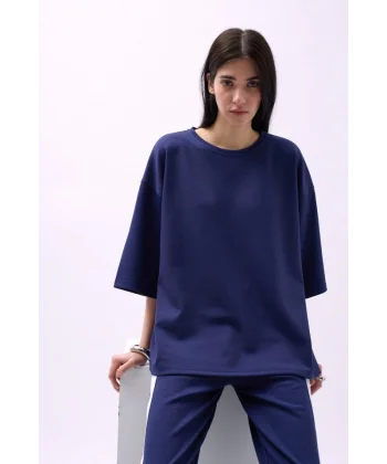 Bisiklet Yaka Oversize Thirt