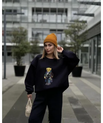 Bisiklet Yaka Üç İplik weat Takım  iyah