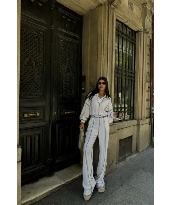 BİYEİ BUZ PANTOON TAKI ŞÖNİ KUAŞ  Beyaz