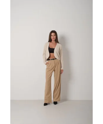 Biyeli Crop Triko Hırka