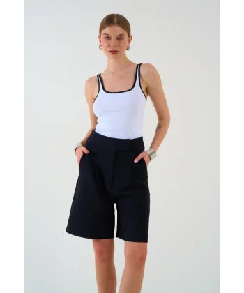 Biyesi Renkli Atlet - Beyaz-Siyah