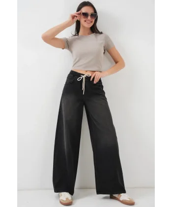 Bol Paça Kot Pantolon 6705  Siyah