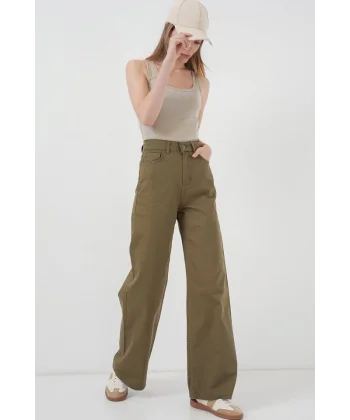 Bol Paça Yüksek Bel Palazzo Pantolon