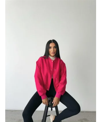 BOMBER MONT CYRUS KUMAŞ - Fuşya