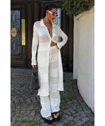 Bridget Ajurlu Uzun Hırka Takım 9881