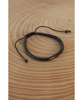 Bukalemun Renk Makrome Doğal Taş Erkek Bileklik