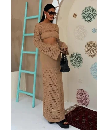 Büstiyer Ve Bolerolu Ajur Üçlü Takım 10087