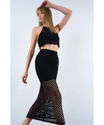 BÜYÜK AJURLU ETEK  SiyahSiyah