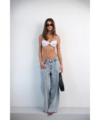 Büzgü Detay Çift Askılı Büstiyer