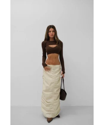 Büzgü Detay Maxi Etek