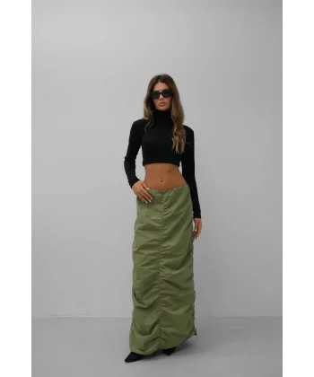 Büzgü Detay Maxi Etek