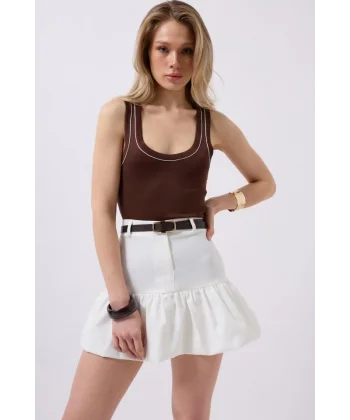 Büzgü Detay Mini Etek