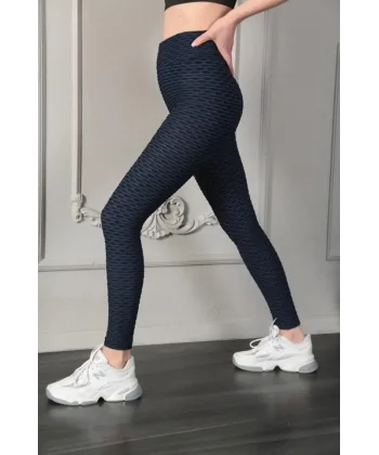 Büzgülü Spor Brezilya Tayt - Mavi