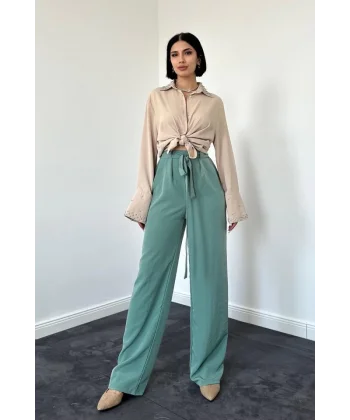 Çağla Kuşaklı Pantolon