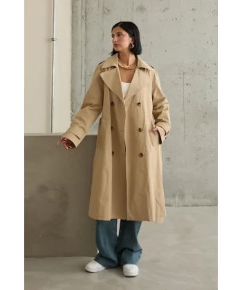 Camel Uzun Kemerli Trençkot