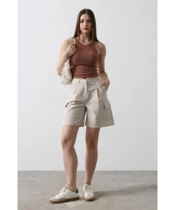 Cargo Cepli Şort  Taş