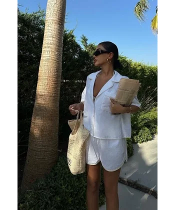 Carnation Keten Şort Takım 9470-12