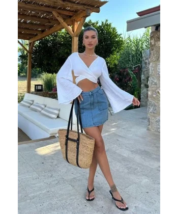 Cecile Denim Mini Etek 4015-17