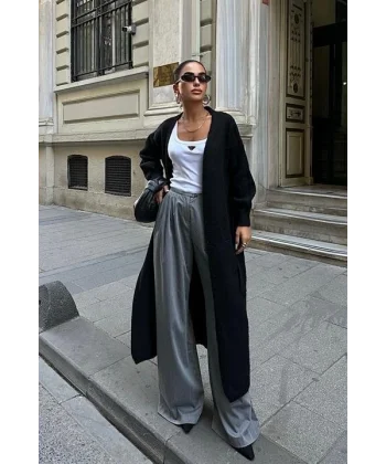 Cep Detay Kuşaklı Hırka 5171