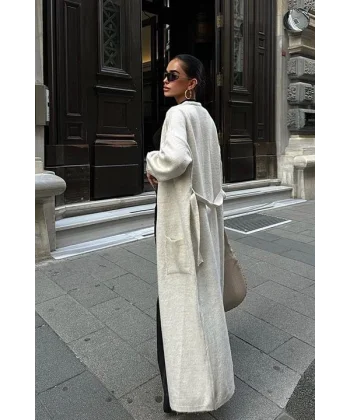 Cep Detay Kuşaklı Hırka 5171