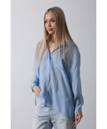 Cepli Oversize Gömlek  Koyu avi