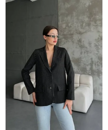 Çizgi Desenli Ceket