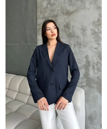 Çizgi Desenli Ceket