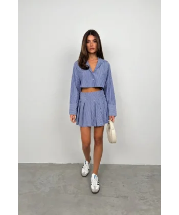 Çizgili Crop Gömlek