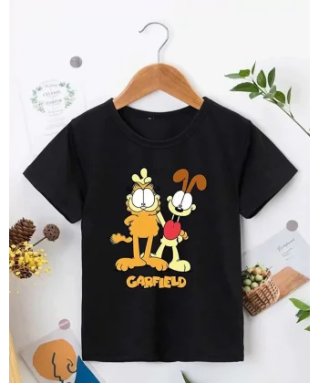 Çocuk Unisex Baskılı T-Shirt - Siyah