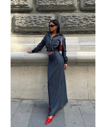 Daniel Suni Deri Bomber Ceket Takım 9940