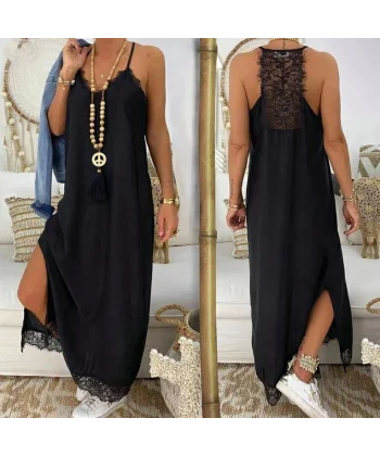 Dantel Detay Viskon Elbise