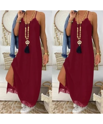 Dantel Detay Viskon Elbise