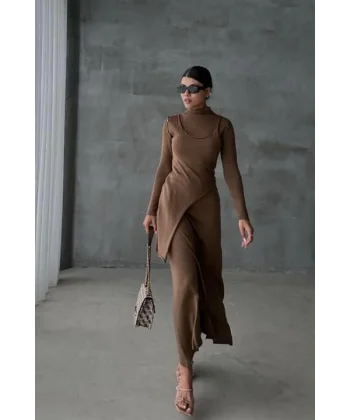 Dasha Düğme Detaylı Midi Takım  9475-23