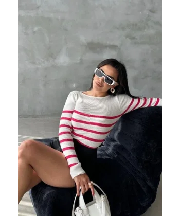 Davis Çizgili Fitilli Kazak 1207-16