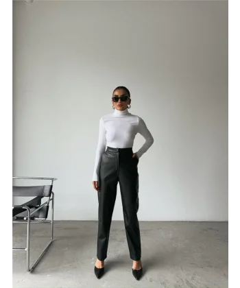 DERİ PANTOON DİZ PARÇAI  iyah