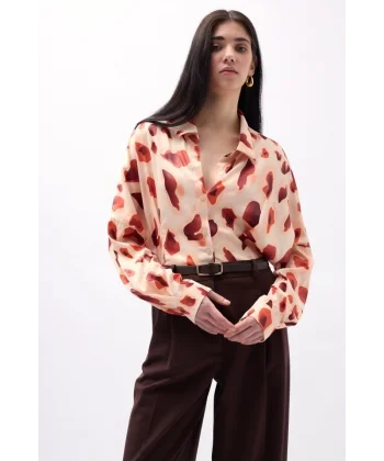 Desenli Crop Gömlek
