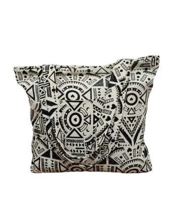 Desenli Piknik ve Deniz Cepli Fermuarlı Çanta - Beyaz