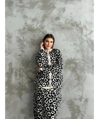 Desenli Triko Etekli Takım