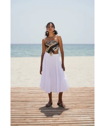 Dikiş Detay Maxi Etek