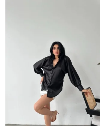 Dökümlü Saten Gömlek