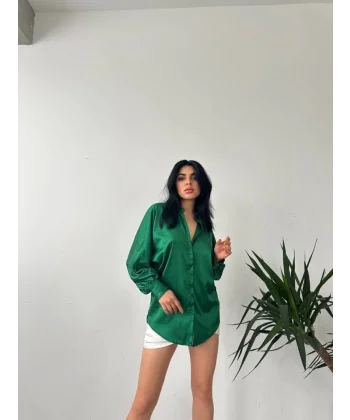 Dökümlü Saten Gömlek