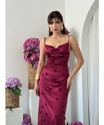 Dora Çiçek Detaylı Elbise