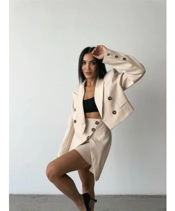 DÜĞE DETAYI ETEK  CROP CEKET TAKI  Taş