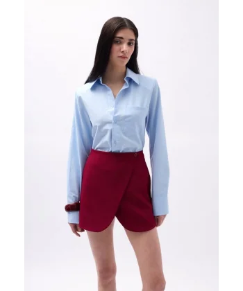 Düğme Detay Anvelop Mini Etek