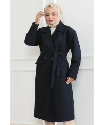 Düğmeli İçi Astarlı Kaşmir Kaşe Kaban - Laci