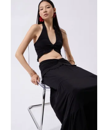 Düğüm Detay Fırfırlı Crop