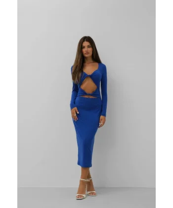 Düğüm Detaylı idi Boy Elbise